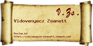 Vidovenyecz Zsanett névjegykártya