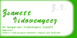 zsanett vidovenyecz business card
